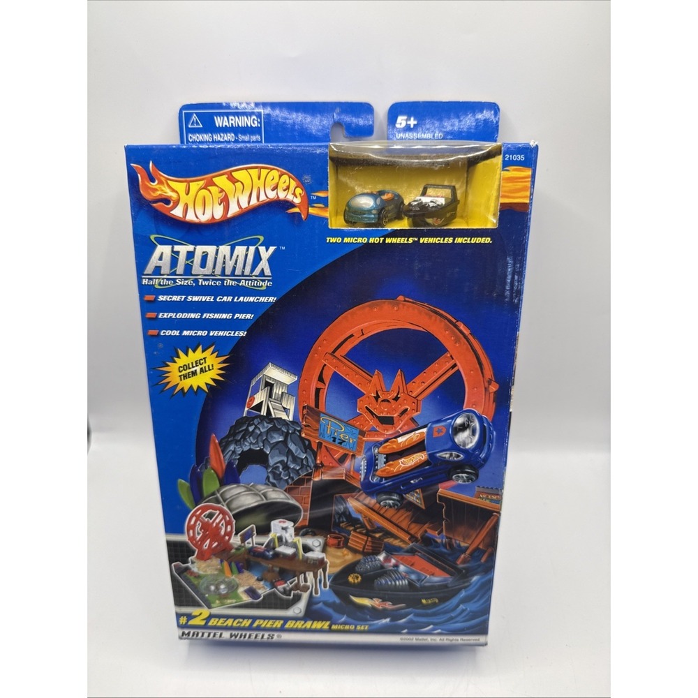 Hot Wheels Atomix #2 Beach Pier Brawl Micro Set New In Box Diecast BX75
